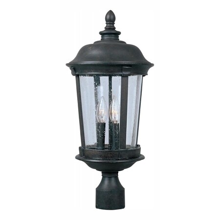 Maxim Three Light Bronze Seedy Glass Post Light 40091CDBZ